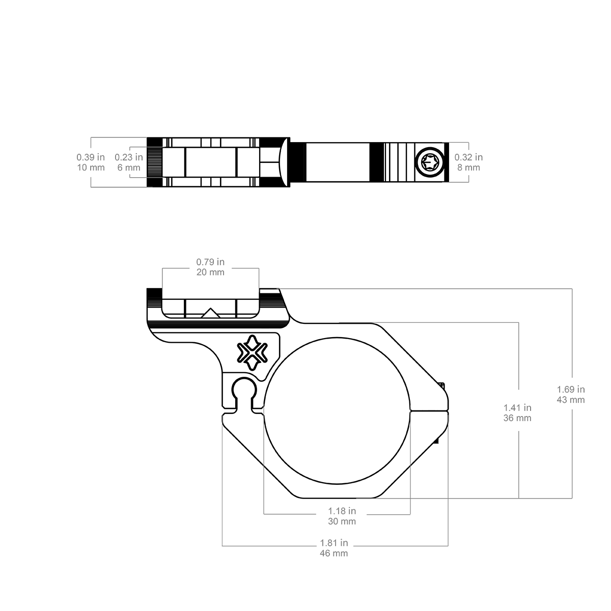 30 mm offset vaterpass for riflesikte