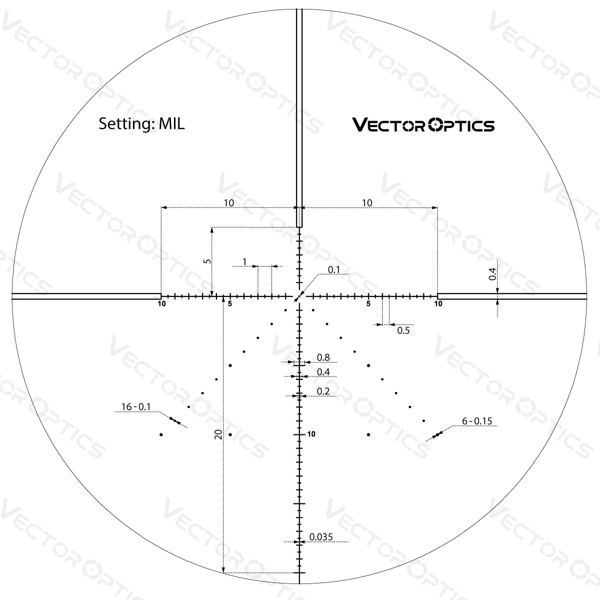Vector Optics Veyron 6-24x44 IR First Focal Plane opplyst kikkertsikte Vector Optics