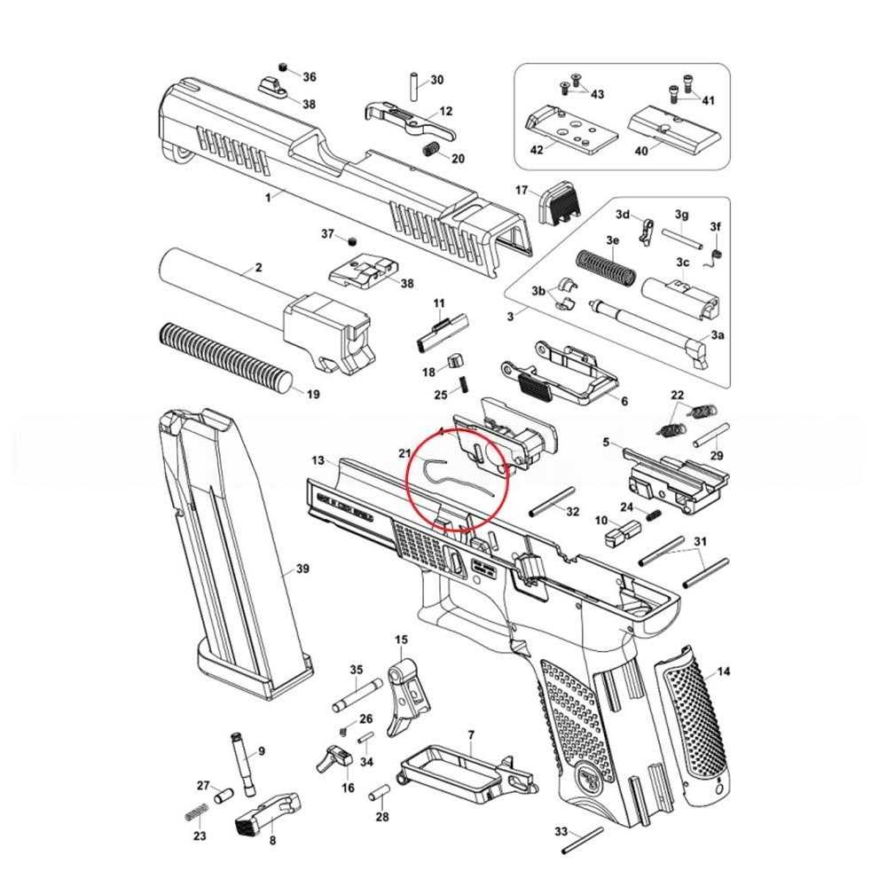 CZ P-10 sleidestoppfjær