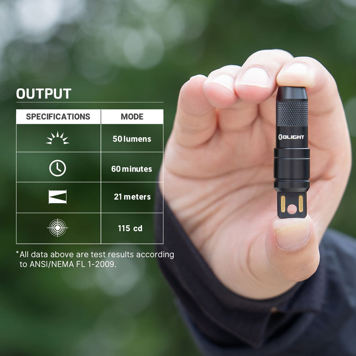 Olight imini 2 | mini oppladbar nøkkelringlykt | 50 lm