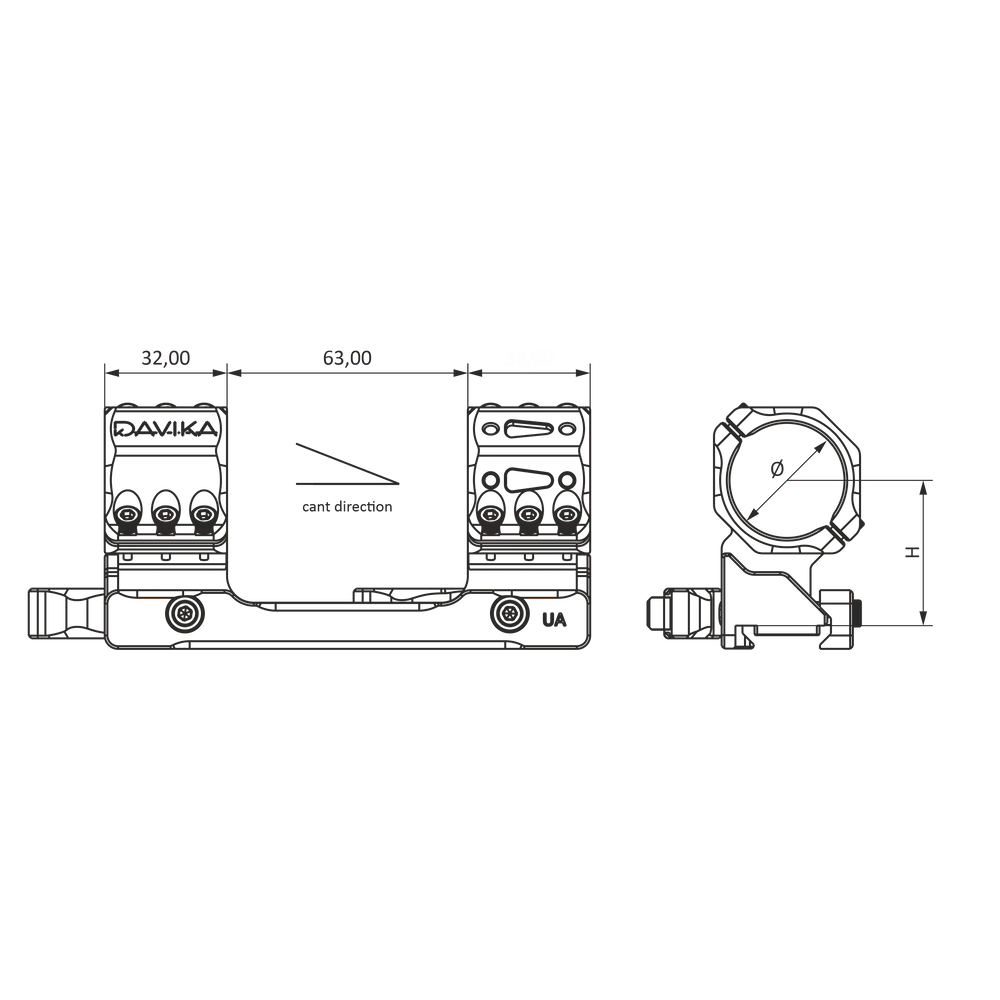 34 mm kikkertmontasje | Picatinny QD Ergo-base