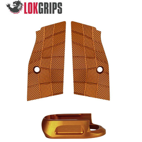 CZ Shadow 2 Compact & Carry korte alu grepplater & alu magasinbrønn | Gridlok_oransje