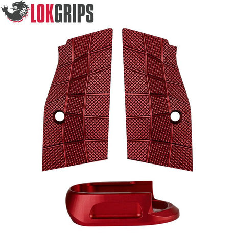 CZ Shadow 2 Compact & Carry korte alu grepplater & alu magasinbrønn | Gridlok_rød