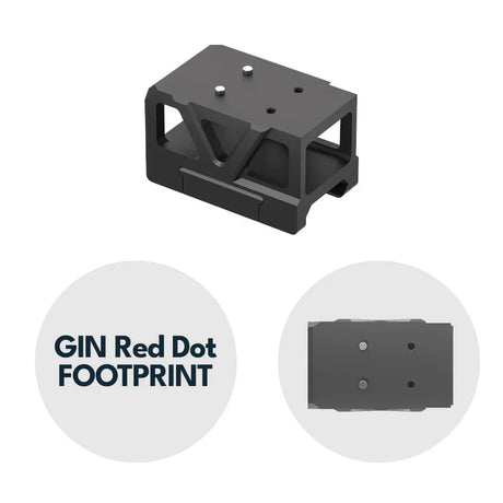 Picatinny rødpunktsiktemontasje med forhøyer [32 mm] | C-More RTS footprint