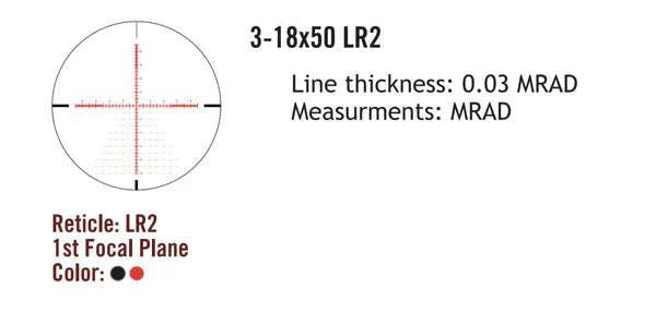 Sightmark Presidio 3-18x50 LR2 FFP riflekikkert