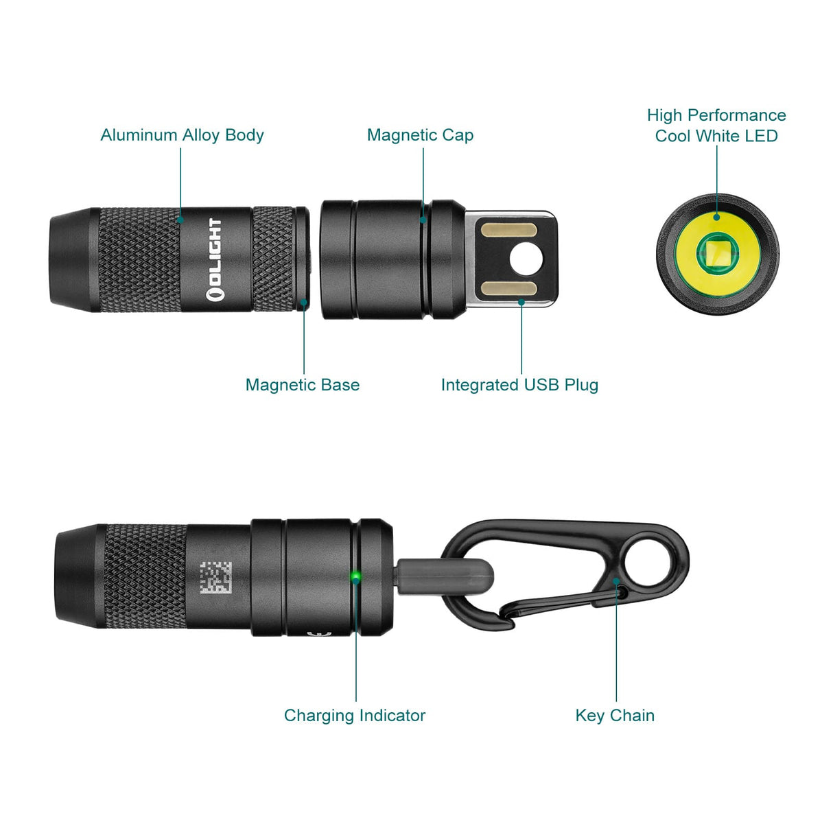 Olight imini 2 | mini oppladbar nøkkelringlykt | 50 lm