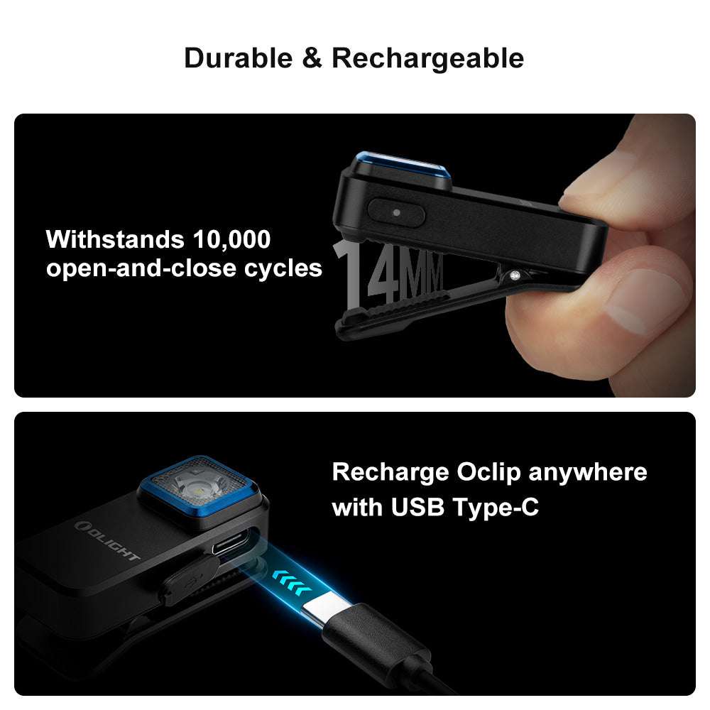 Olight Oclip | oppladbar EDC klipslykt | 300 lm