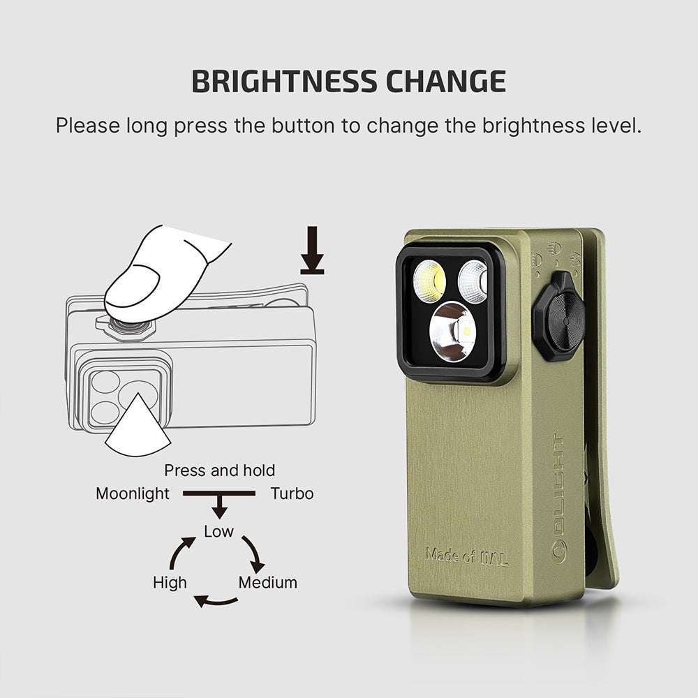 Olight Oclip Ultra | 3-i-1 clip-on EDC-lykt | 530 lm