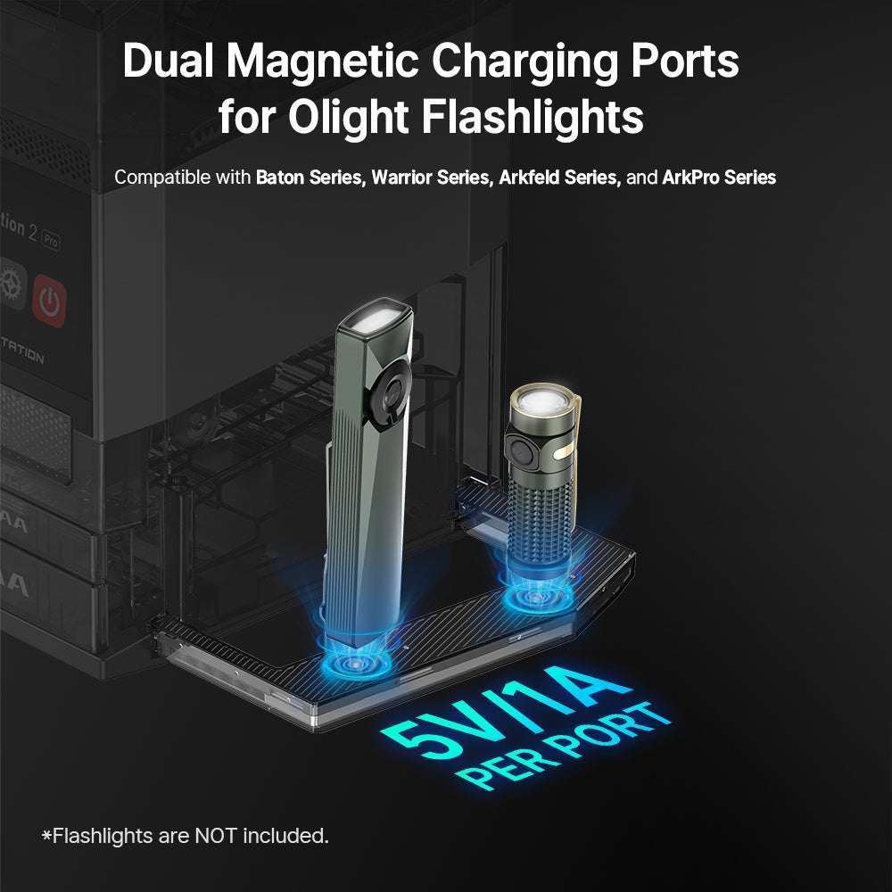 Olight Ostation 2 Pro | smart AA/AAA batterilader | 3-in-1